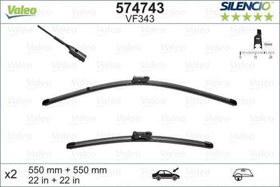 VALEO 574743 Super Wipers - 55cm (22in) for 20-Defender