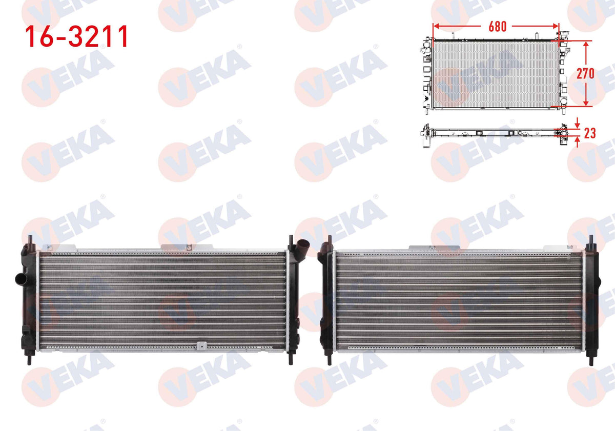 Veka 16-3211 Water Radiator Mechanical Opel Corsa B 1.2i M-T Ac + 1993-2000 — Radiators & Fans