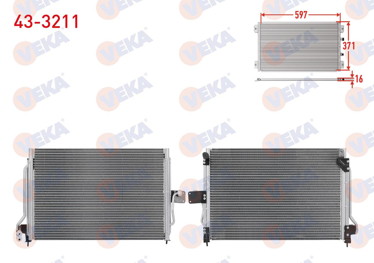 Veka 43-3211 A/C Condenser Opel Astra F 1.4i 1991-1998 — Condensers & Evaporators