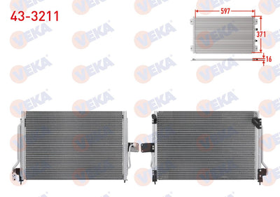 Veka 43-3211 A/C Condenser Opel Astra F 1.4i 1991-1998 — Condensers & Evaporators