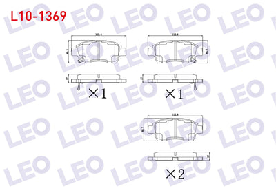 LEO L10-1369 Brake Pad Front with Wear Indicator Toyota Yaris (_Cp10) 1.0i 1999-2005 / Yaris (_Cp10) 1.3i 1999-2 — Brake Pads