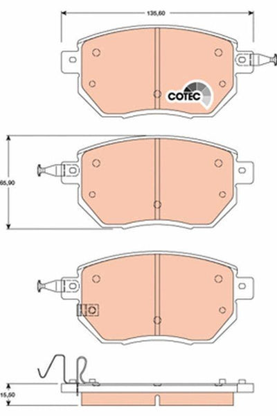 TRW GDB3416 Front Brake Pad Infiniti FX35/FX45, Nissan Murano 3.5 4WD 03-11 — Brake Pads