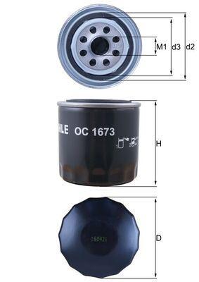 Mahle OC1673 Oil Filter 10 > i30-ix20-ix35-i40-Tucson-Santa Fe — Oil Filters