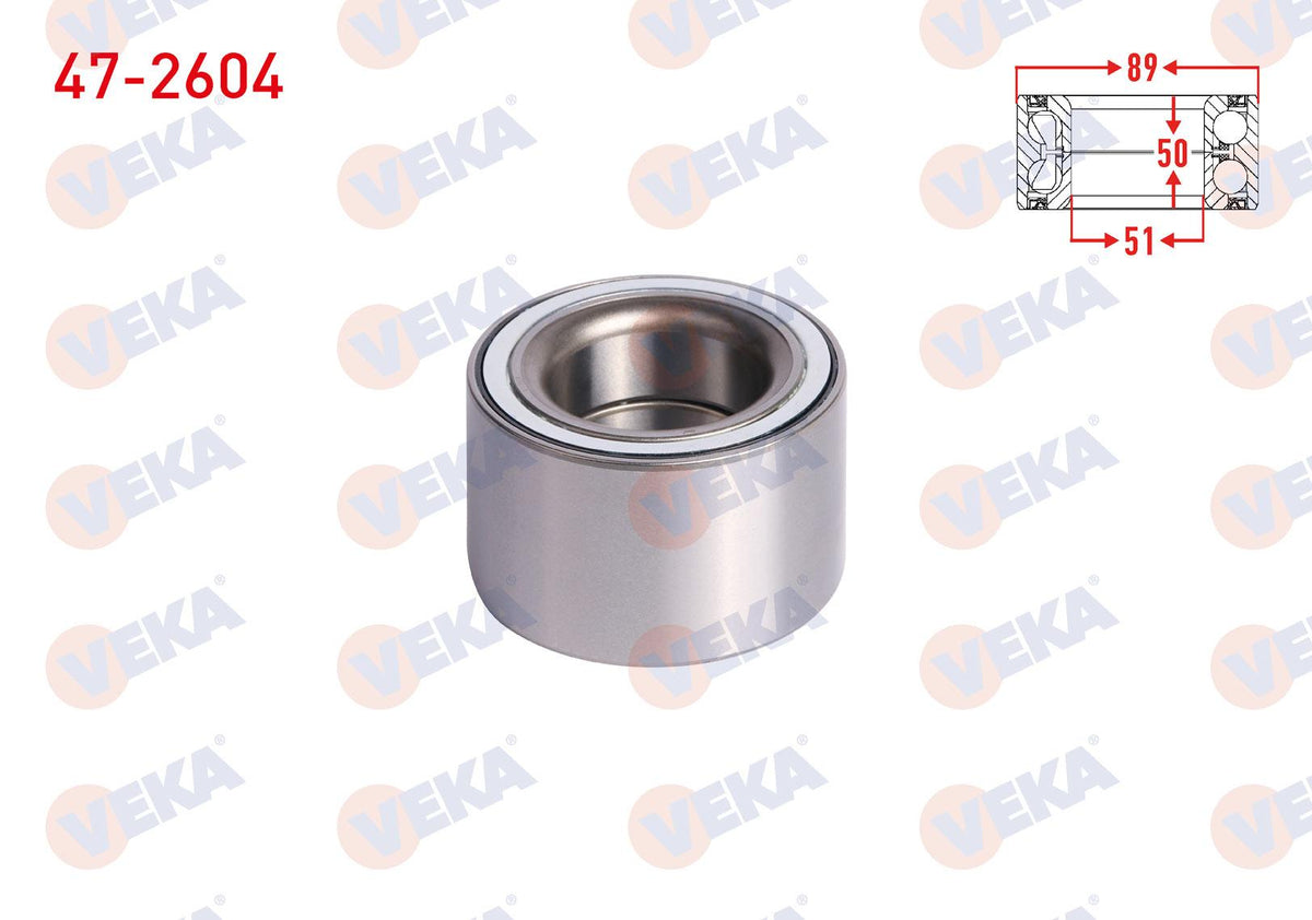 Veka 47-2604 Rear Wheel Bearing Left-Right 50X89x51 Land Rover Discovery III 2.7 V6 TDI 2004-2010 / Discover — Wheel Bearings
