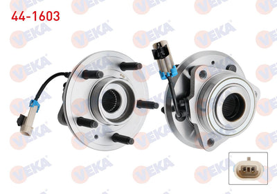 Veka 44-1603 Wheel Hub Left-Right Front with Bearing Chevrolet Captiva (C100) 2.0 D 5 Lug ABS with Sensor 20 — Hub Assemblies