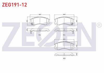 Zegen ZEG191-12 Brake Pad Front Subaru Impreza (Gc) 1.6i 1992-2000 / Impreza (Gc) 1.8i 1992-2000 / Legacy III (B — Brake Pads