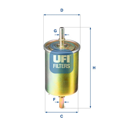 Ufi 31.850.00 Filter Gasoline-(Chevrolet Kalos 02 / 10 / Aveo 05 / 10 1.2-1.4)