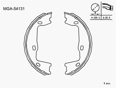 MGA 54131 El Brake Pad (Opel: Vectra A Vectra B 93-02) — Brake Pads