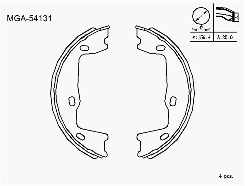 MGA 54131 El Brake Pad (Opel: Vectra A Vectra B 93-02) — Brake Pads