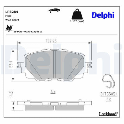 Delphi LP3284 Brake Pad Front Mazda MX-5 2016- — Brake Pads