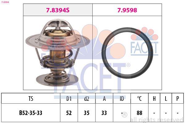 Facet 78394 Thermostat Peugeot Boxer III Jumper III 22Dt 100Bg 120Bg 100Cv C81 110Bg C96 130Bg C110 150Bg Fiat Ducato