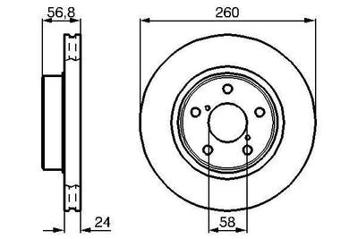 Bosch 0986478293 Subaru Impreza 98-10 Legacy 94-03 Front Brake Disc 260X5 — Brake Rotors & Drums