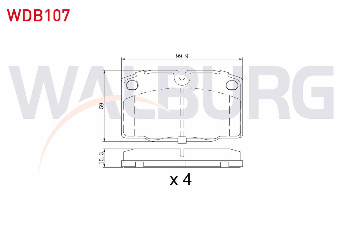 WALBURG WDB107 Brake Pad Front Opel Vectra A 1.4 1988-1995 / Vectra A 1.6 1988-1995 / Vectra A 1.8 1988-1995 / C — Brake Pads