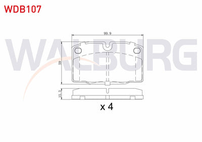 WALBURG WDB107 Brake Pad Front Opel Vectra A 1.4 1988-1995 / Vectra A 1.6 1988-1995 / Vectra A 1.8 1988-1995 / C — Brake Pads