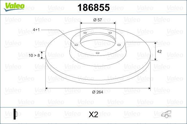 Valeo 186855 Brake Disc Rear Astra F G Coupe G Hatchback G Kombi Van 1.4/1.6/1.8 — Brake Rotors & Drums