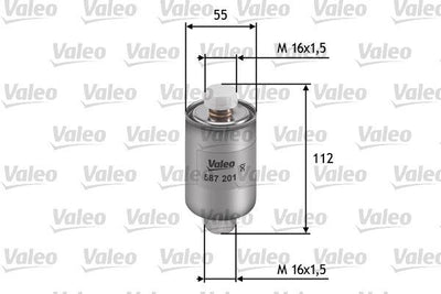 Valeo 587201 Fuel Filter (Gasoline) (Rover 200 214 1.4 GSi,SI) — Fuel Delivery