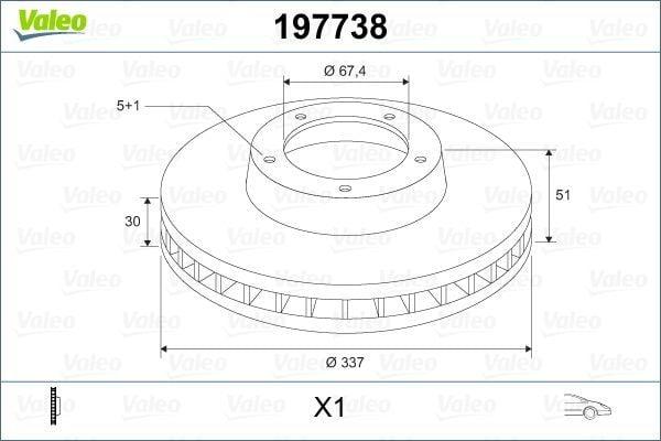 VALEO Brake Disc Opel Insignia A - 337mm Front Disc — Brake Rotors & Drums