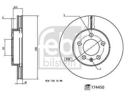 Febi Bilstein F174450 Seat Ibiza 2018 Model onwards Front Brake Disc Set — Brake Rotors & Drums