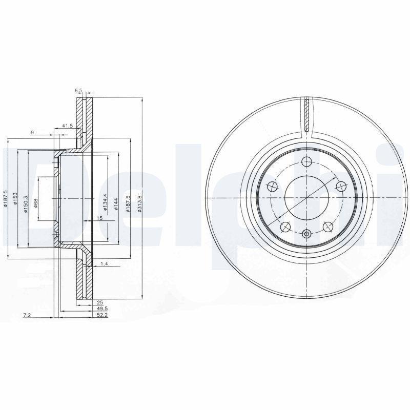 Delphi BG3942 Front Brake Disc for Audi A6 C5 (1997-2005) & C6 (2004-2011) — Brake Rotors & Drums
