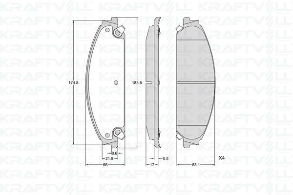 Kraftvoll 07010411 Front Brake Pad Lancia Thema 3.0 Chrysler 300C — Brake Pads