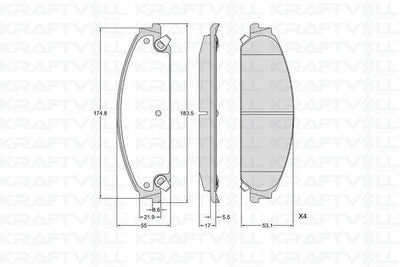 Kraftvoll 07010411 Front Brake Pad Lancia Thema 3.0 Chrysler 300C — Brake Pads