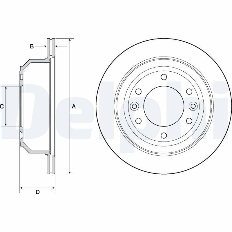Delphi BG4692C Brake Disc - Ventilated Design — Brake Rotors & Drums