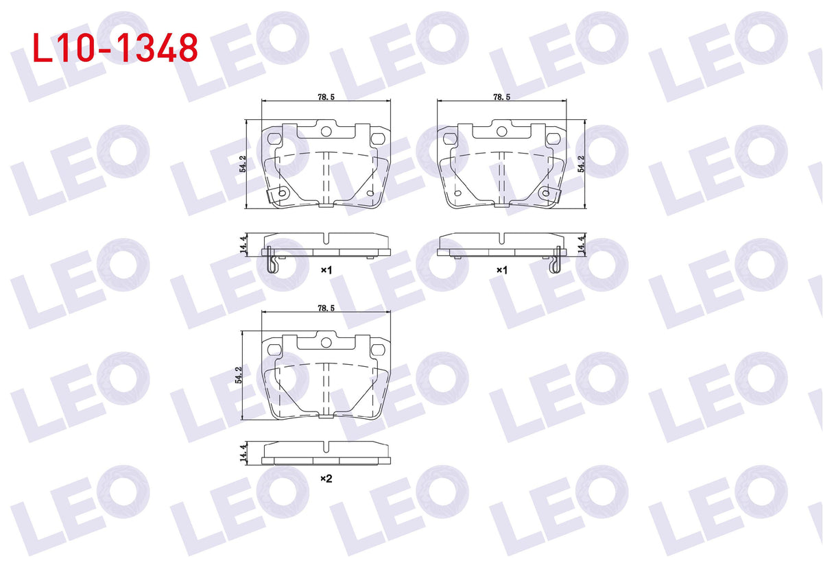 LEO L10-1348 Brake Pad with Wear Indicator Rear Toyota Rav4 II 1.8 Vvt-I 2000-2006 / Rav4 II 2.0 D-4D 2000-2006 — Brake Pads