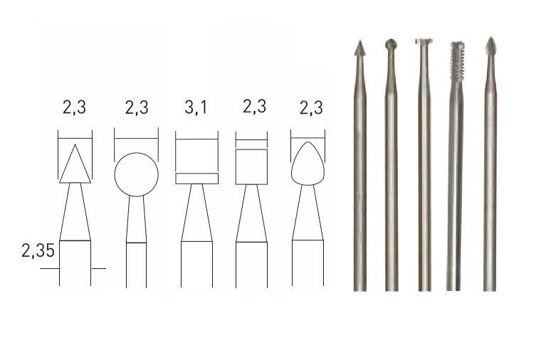 Proxxon 28710 Milling Cutter Set (5 pcs)
