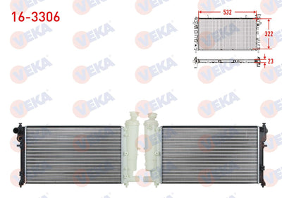Veka 16-3306 Su Radiator Mechanical Peugeot 106 II 1.4i M-T (Long) 1996-2002 — Radiators & Fans