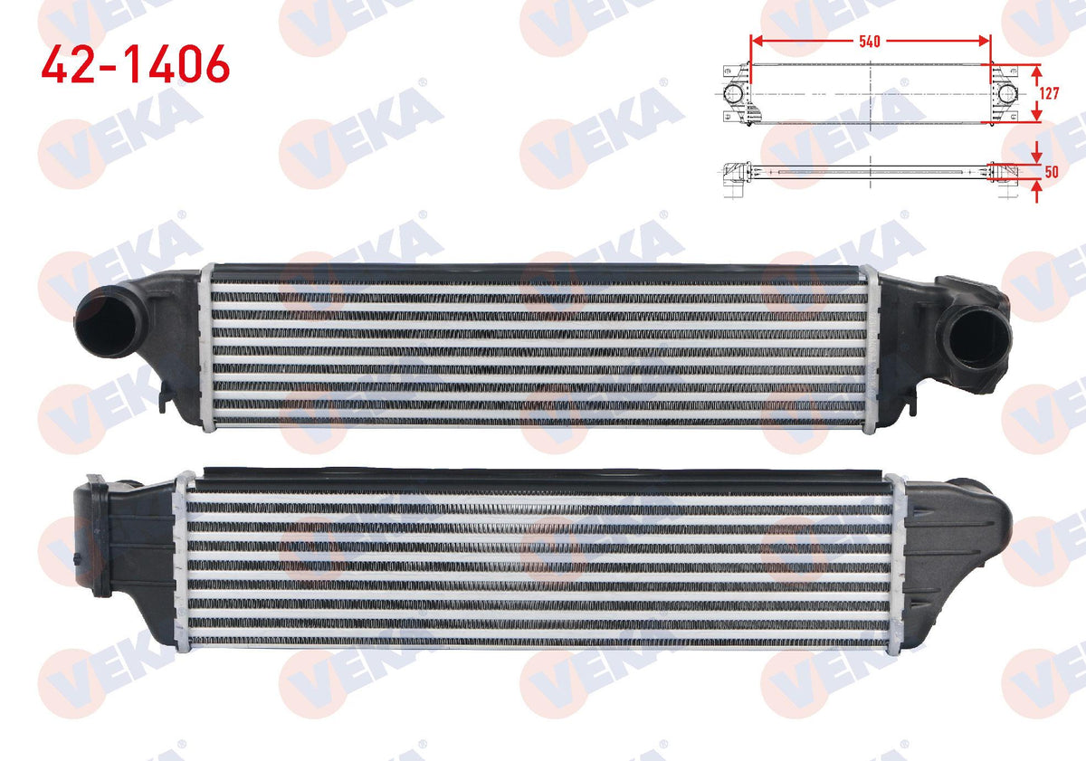 Veka 42-1406 Turbo Radiator (Intercooler) BMW 3 Series (E46) 320 D-330 D-330 Xd 1998-2001 — Radiators & Fans
