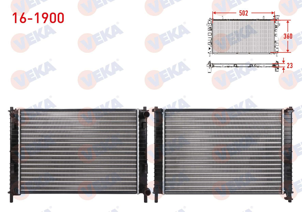 Veka 16-1900 Su Radiator Mechanical Ford Fiesta V 1.4 TDCi M-T 2001-2008 — Radiators & Fans