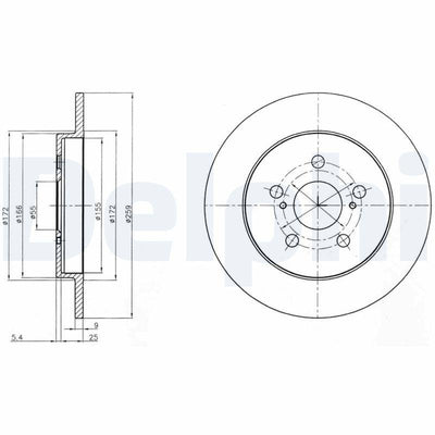 Delphi BG4201C Brake Disc (Twin Pack)-Painted, Deliksiz
