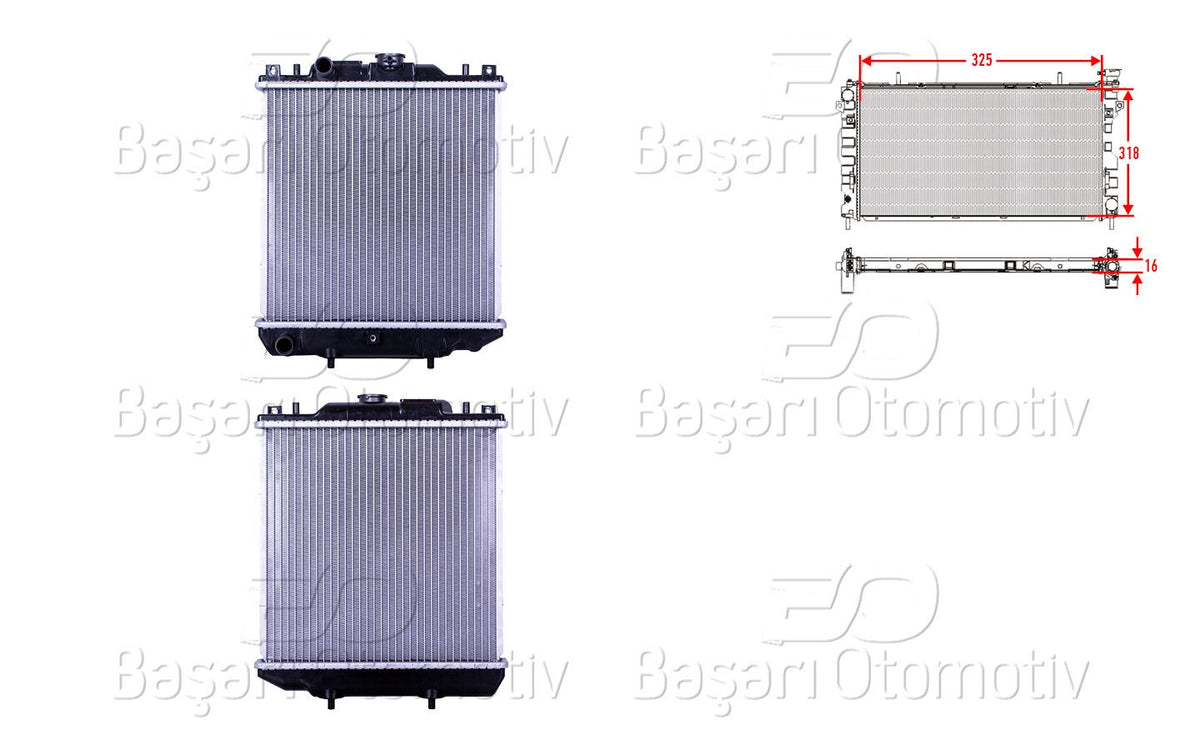 Wisco 3114035-00 Su Radiator Brazing Mt 325X318x16 Suzuki Alto 5 (Ef) 1.0 94-02 / Daewoo Tico (Kly3) 0.8 9 — Radiators & Fans