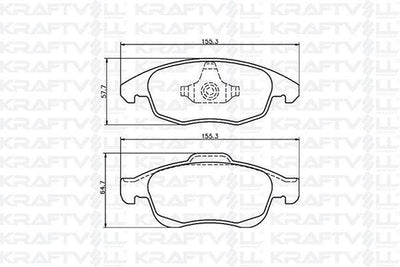 Kraftvoll 07010038 Brake Pad Front C4 Picasso C4 II Ds4 1.6 HDi 110/1.8 16V Partner Tepee Berlingo III P5008 Ds5 — Brake Pads