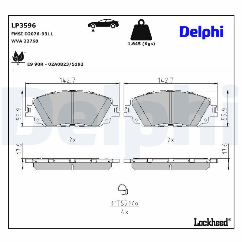 Delphi LP3596 Brake Pad Corolla Cross 22= 1.8 Hybırd Front