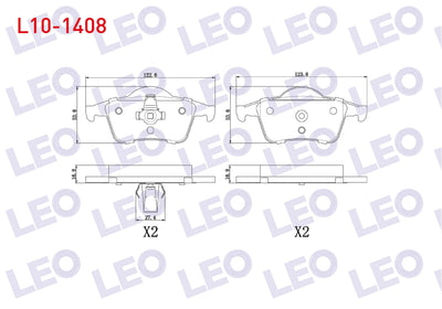 LEO L10-1408 Brake Pad Rear Volvo C70 I 2.0 1998-2005 / S60 I 2.0 T5 2000-2010 / S80 I 3.0 T6 1998-2006 / V70 I — Brake Pads