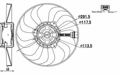 BEHR Fan Motor - 290 mm 90W Compatible with VW Polo, Seat Ibiza, Skoda Fabia — Motors, Pumps & Antennas