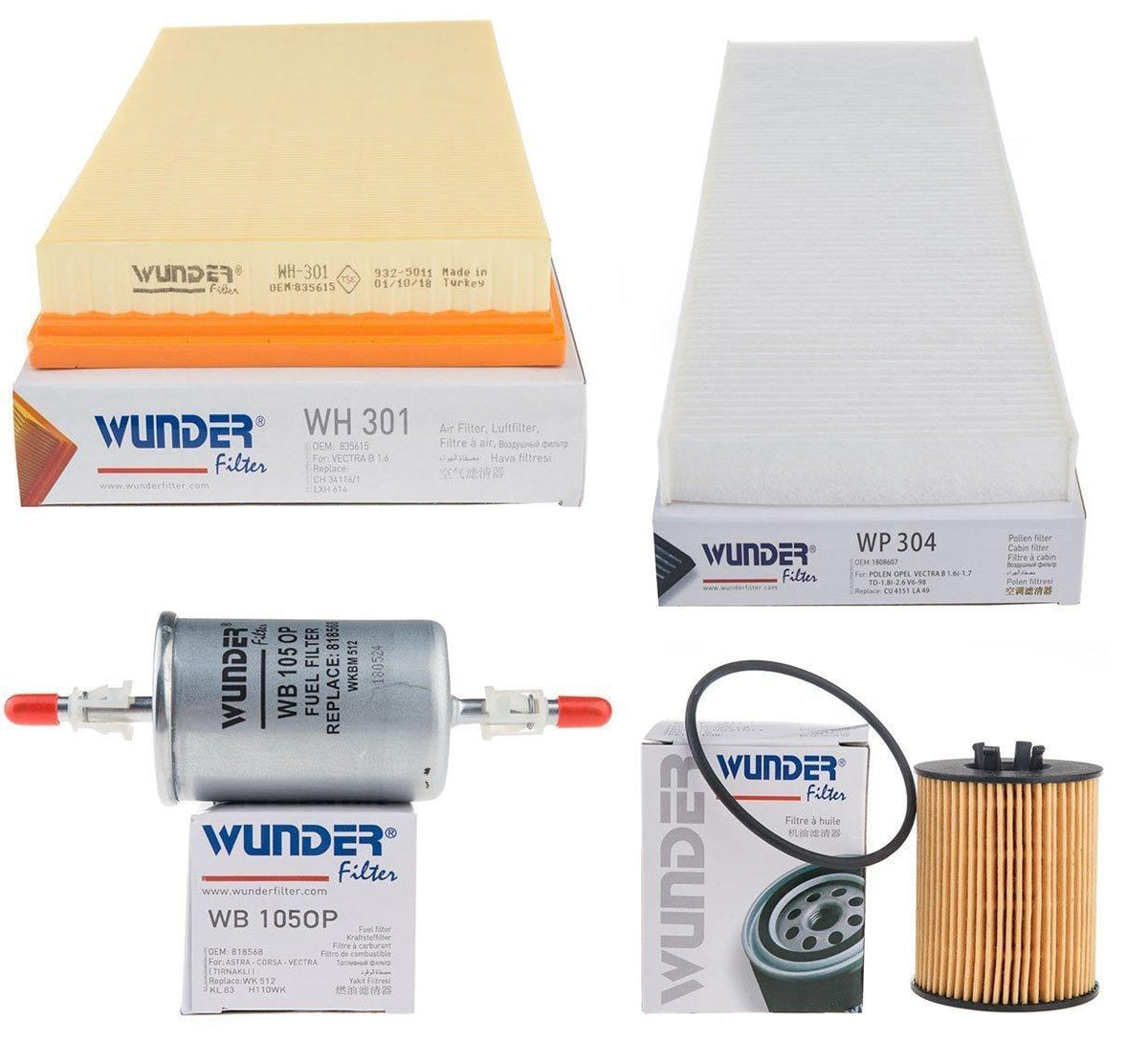 Filtron Opel Vectra B Maintenance Filter Set - Essential Filters for 1.8/2.5 Gasoline Engines — Maintenance & Service Kits