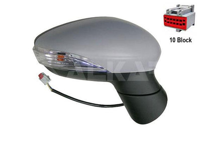 Alkar 6140362 Outer Rear View Mirror Right Electric Aspheric Heated Primed with Turn Signal 6 Pin — Tail, Signal & Reflectors