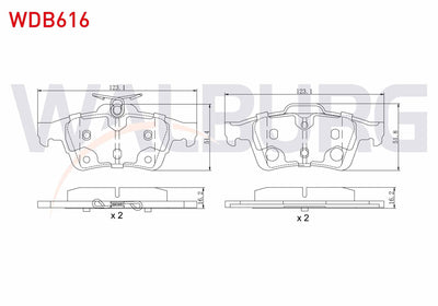 WALBURG WDB616 Brake Pad Rear Ford Tourneo Connect 1.6 TDCi 2013-/ 1.5 TDCi 2013-/ Transit Connect 1.5 TDCi 2013 — Brake Pads