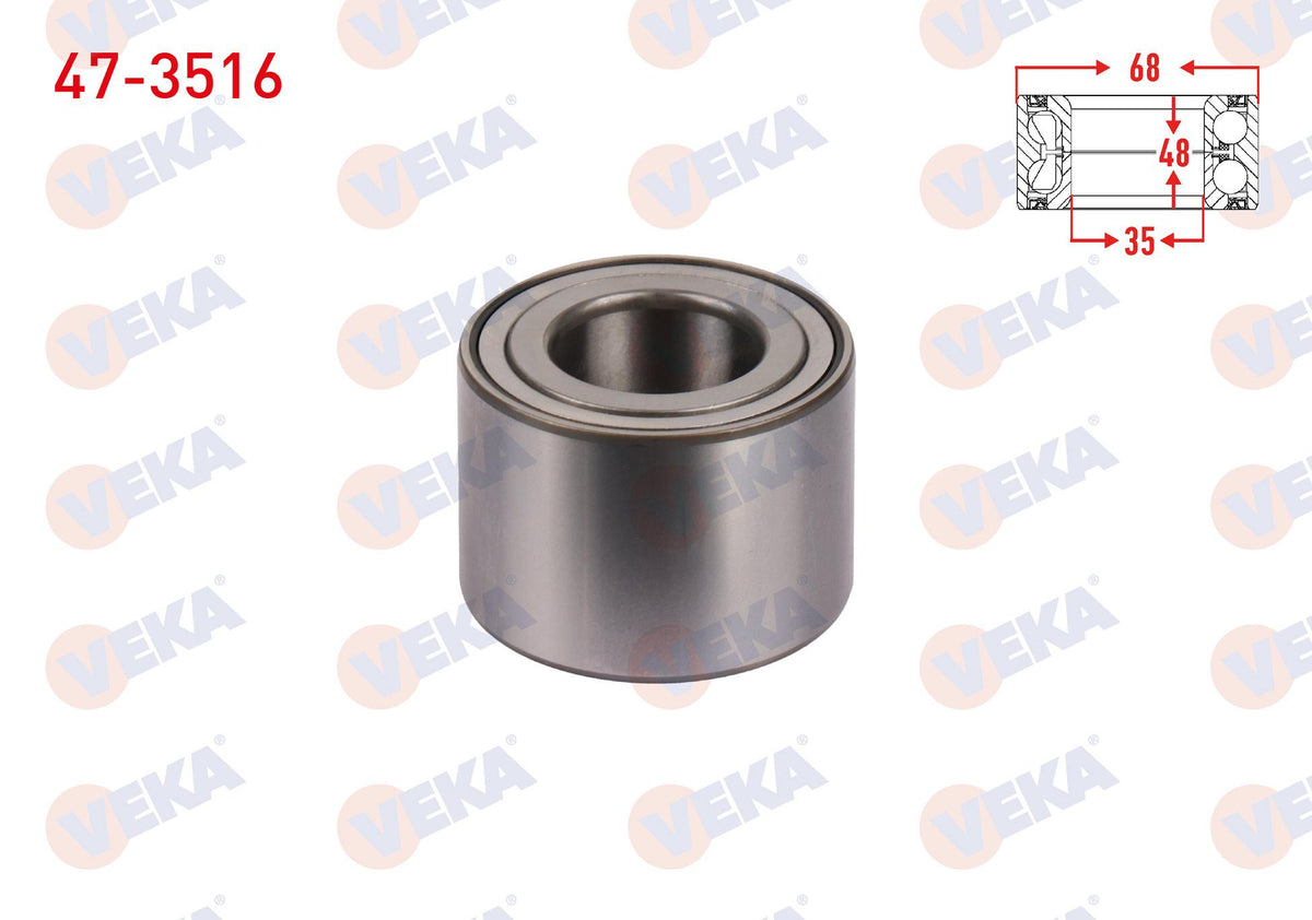 Veka 47-3516 Rear Wheel Bearing Left-Right 35X68x48 Renault Traffic II 1.9 dCi-2.5 dCi 2001-2014 / Opel Viva — Wheel Bearings
