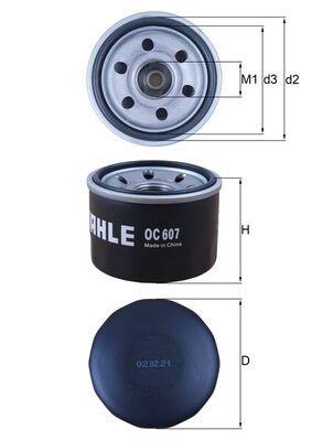Mahle OC607 Oil Filter Smart Fortwo Cabrio 451 1.0 07-