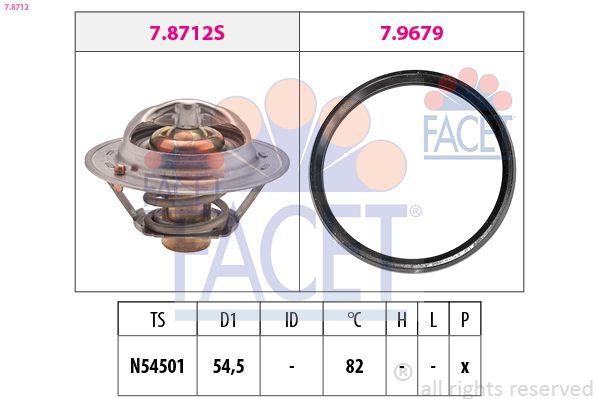 Facet 7.8712 Thermostat 82°C with Gasket Clio III/IV, Megane III/IV and 5 more models — Water Pump & Thermostat