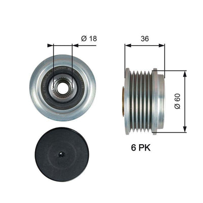Gates OAP7215 Alternator Pulley 14-Cn.C1 1.0Vvt-i — Starting & Charging