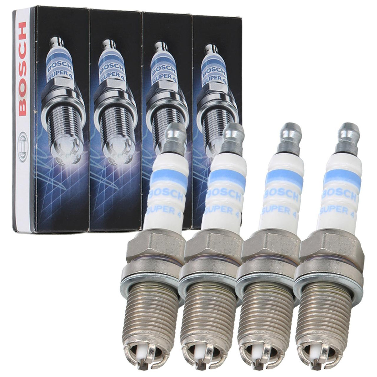 Bosch 0242232502 Spark Plug Fr78x Super 4 Peugeot 106 206 Citroen C3 C4 | Set of 4