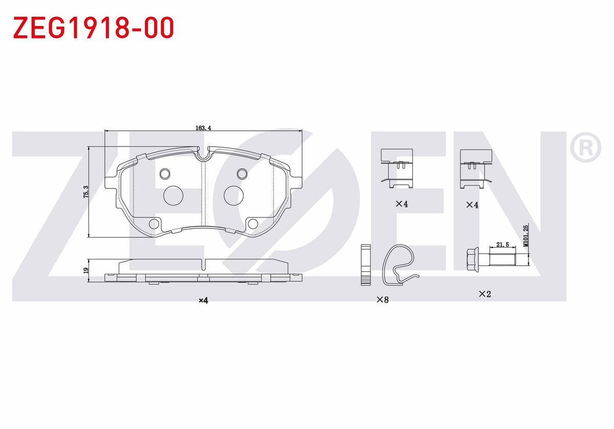 Zegen ZEG1918-00 Brake Pad Front Volkswagen Amarok 3.0 TDI V6 2017 — Brake Pads