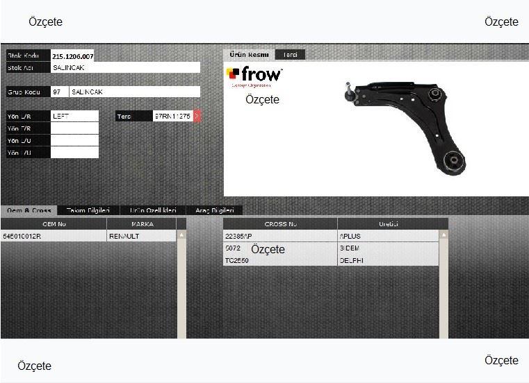 FROW ALTTAKIM 2151206007 Control Arm (Right) Renault Laguna III Coupe Grandtour 08 — Control Arms & Ball Joints