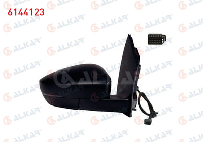 Alkar 6144123 Outer Rear View Mirror Right Mechanical with Turn Signal Rectangular with Socket 2 — Tail, Signal & Reflectors