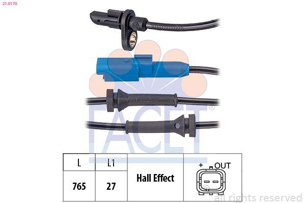 Facet 21.0170 ABS Cable Rear Peugeot 2008 207 208 301 C3 Picasso C4 Cactus C-Elysee — Brake Sensors & ABS