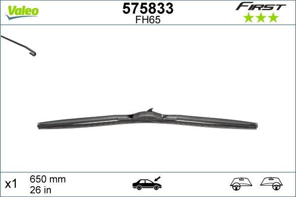 Valeo 575833 Wiper Blade First Hıbrıd Series 650 mm — Wipers